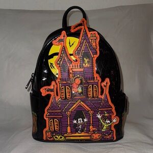 Loungefly Mickey Mouse and Friends Haunted House Themed Backpack